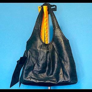 Black Leather Tote Bag- Talbots
